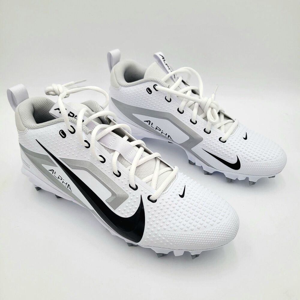 Nike Alpha Menace 4 Varsity Molded Football Cleats White FN0027-100 Men's 10 NEW